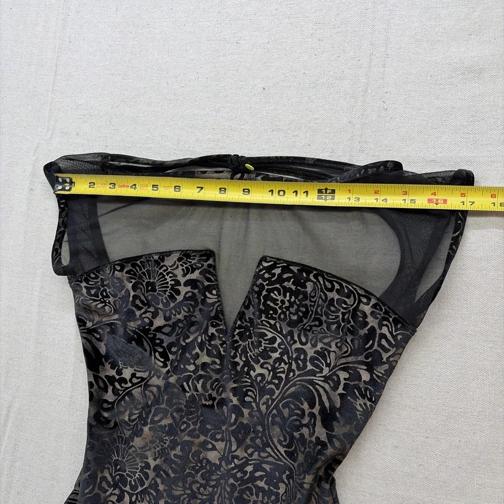 Capezio damask Dance Leotard mesh yoke Velvet/shear - Floral Velvet Leotard